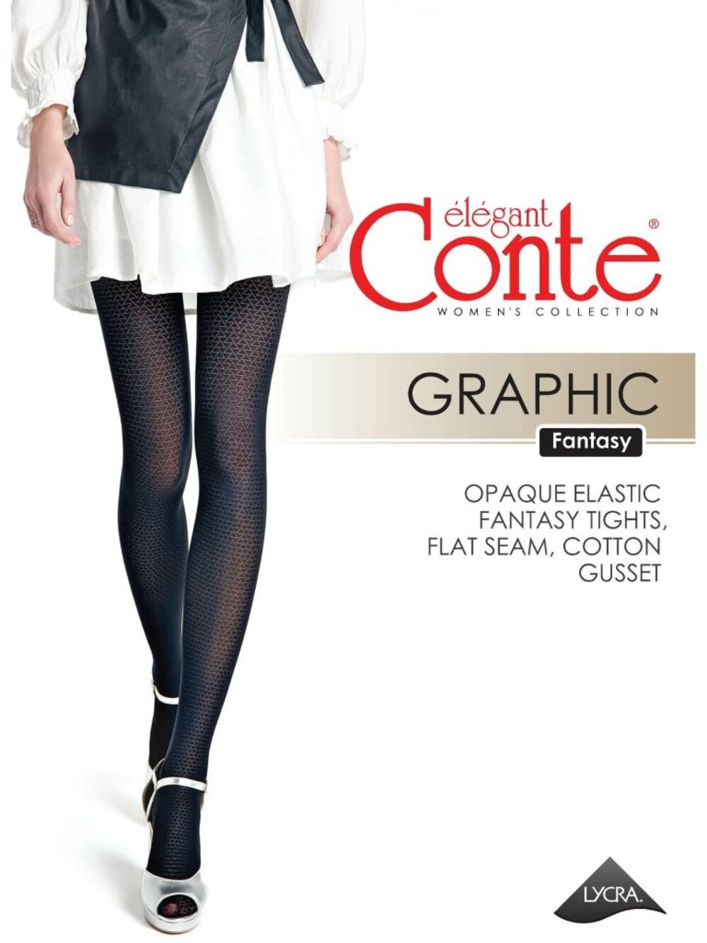 Conte Graphic 50 Den - Fantasy Women's Tights with geometric pattern